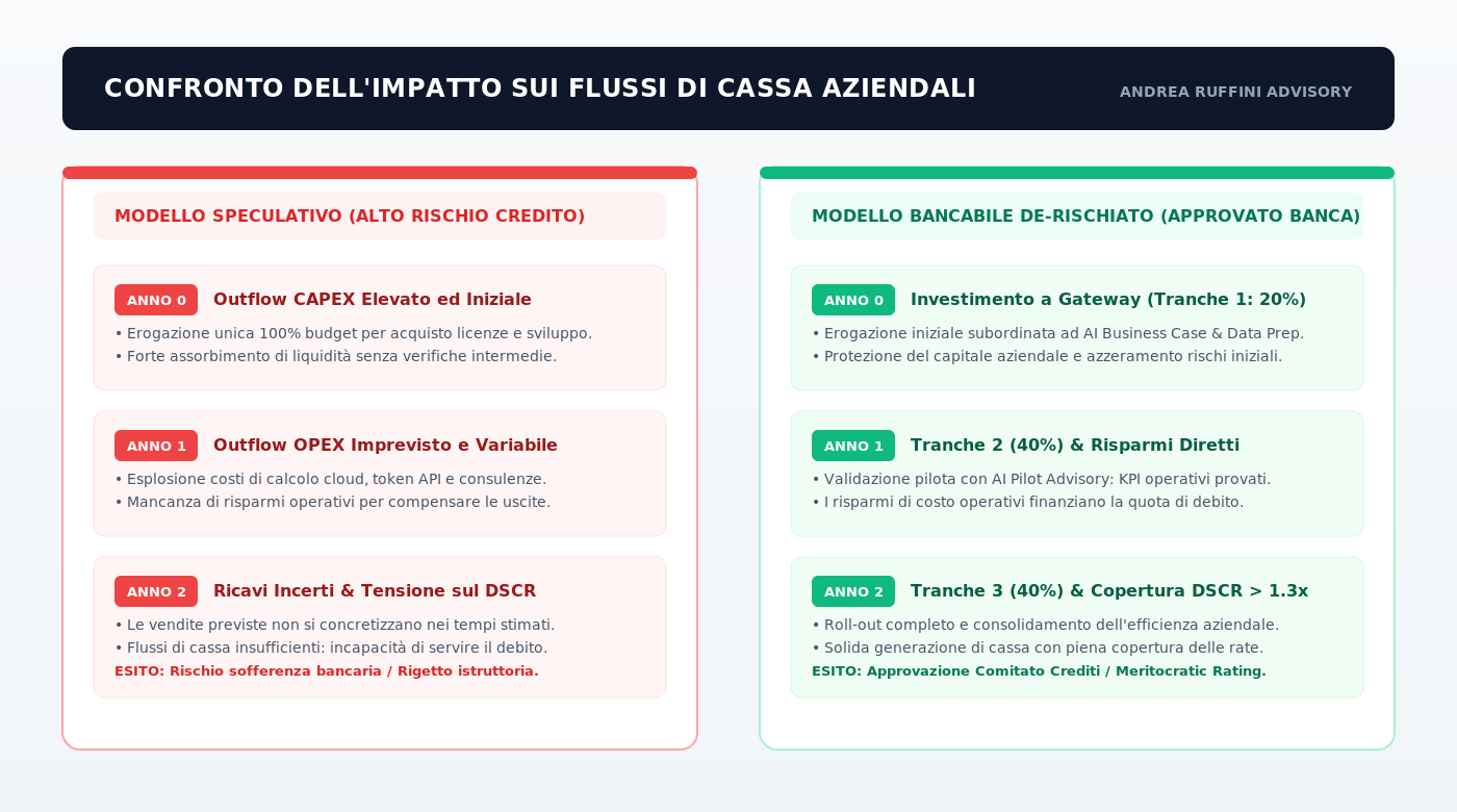 Confronto dell'Impatto sui Flussi di Cassa Aziendali